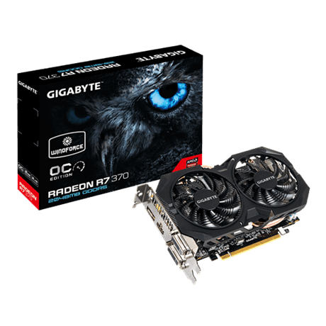 GIGABYTE Radeon R7 370 DirectX 12 GV-R737WF2OC-2GD 2GB 256-Bit GDDR5 PCI Express 3.0 HDCP Ready ATX