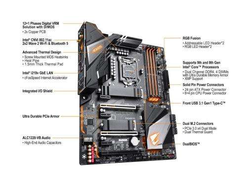 Gigabyte Z390 Aorus Pro Wifi Intel Z390 Coffee Lake LGA1151 ATX Desktop 8/9Gen Motherboard