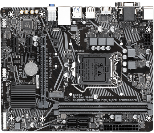 Gigabyte H410M-S2H Intel chipset SKT1200 CPU  10th gen motherboard