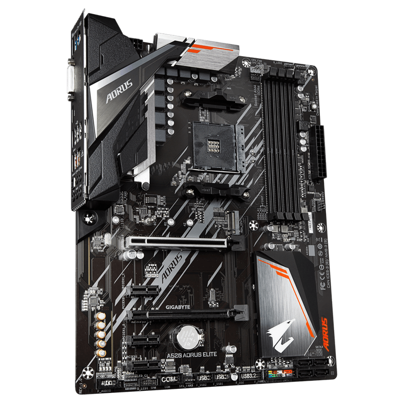 Gigabyte Aorus AMD A520 SKT AM4 Elite Chipset for  AMD Ryzen cpu 4 x ddr4 1 x m.2 Dvi-d/hdmi/ATX
