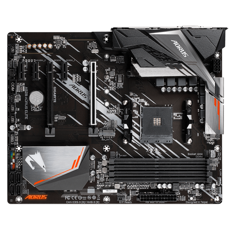 Gigabyte Aorus AMD A520 SKT AM4 Elite Chipset for  AMD Ryzen cpu 4 x ddr4 1 x m.2 Dvi-d/hdmi/ATX