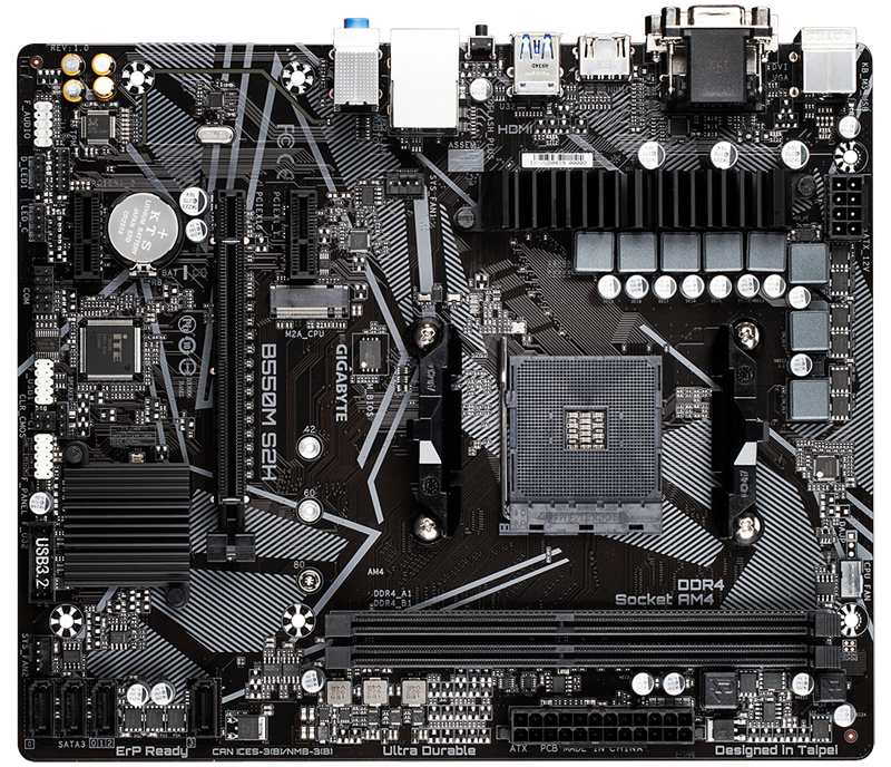 Gigabyte B550M S2H AMD AM4 Socket Micro ATX Desktop Motherboard ITEM#: GA-B550M-S2H