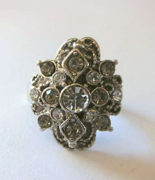 Rhinestone Crystal Dress Ring in size 9.25