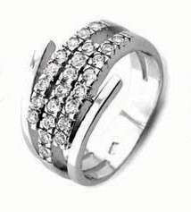0.12ct Clear CZ Wedding Band Style Ring in 925 Sterling Silver- Size 8
