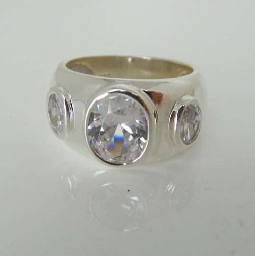 3.50ctw Clear Cubic Zirconia Ring in 925 Sterling Silver- Size 6