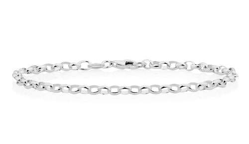 18.5cm Rolo Bracelet in 925 Sterling Silver Perfect for Charms