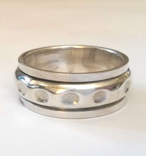 925 Sterling Silver Men`s Spin Ring- Size U