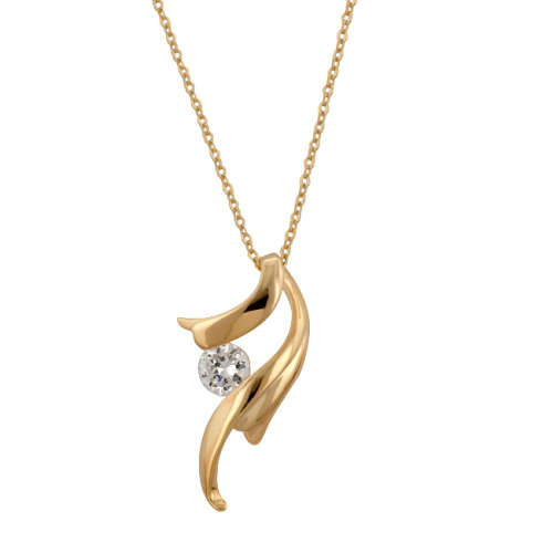 0.75ct Cubic Zirconia Costume Winged Pendant and Necklace
