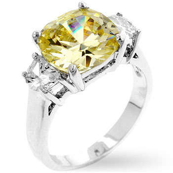 5.5ctw Yellow Cubic Zirconia Style ring-Size 7