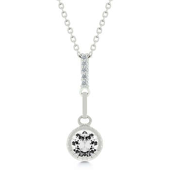 Tube Set 2ct Cubic Zirconia with 42cm Chain