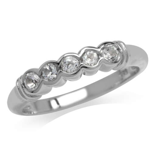 0.40ctw Topaz Ring in Silver- Size 7, 8