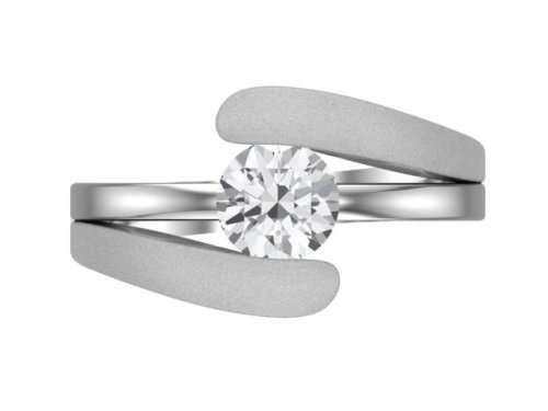 *CD DESIGNER JEWELRY*1ct Cubic Zirconia Part Matte Wrap Ring- Size 8.5