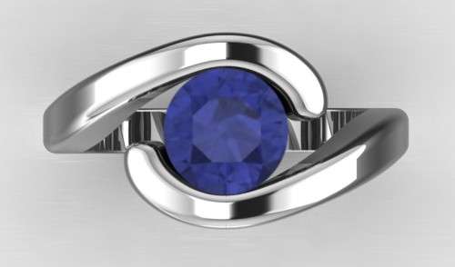 *CD DESIGNER JEWELRY* 2ct Tanzanite CZ Ring in Silver-Size R