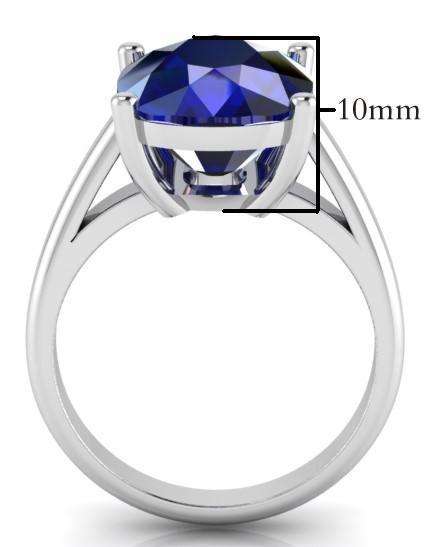 *CD DESIGNER JEWELRY* 10.11 ct Synhetic Sapphire Ring in 925 Sterling Silver