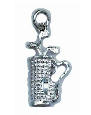 Golf Clubs and Bag Charm in Silver