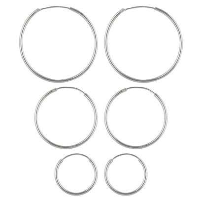 3 Pairs of GENUINE 925 Sterling Silver Tube Earrings in 3 different sizes...