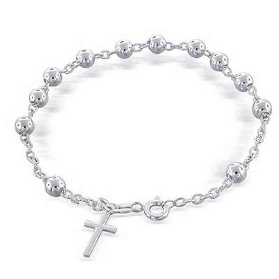 Genuine 19cm 925 Sterling Silver Rosari Bracelet