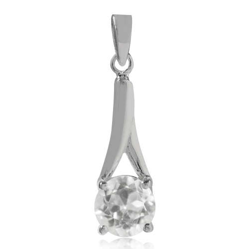 925 Sterling Silver 1.59ct White Topaz Pendant