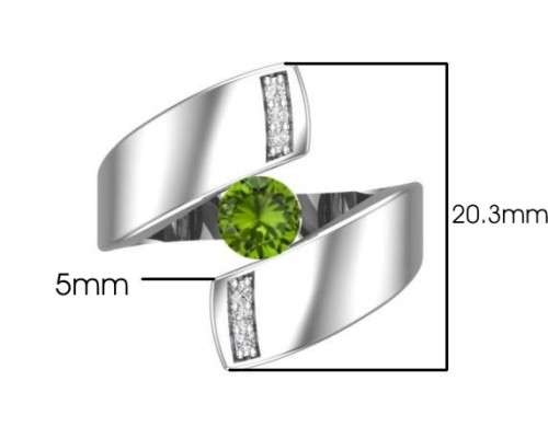 *CD DESIGNER JEWELRY* 1.57ctw Green and Clear CZ Wrap Ring in Silver- Size 9