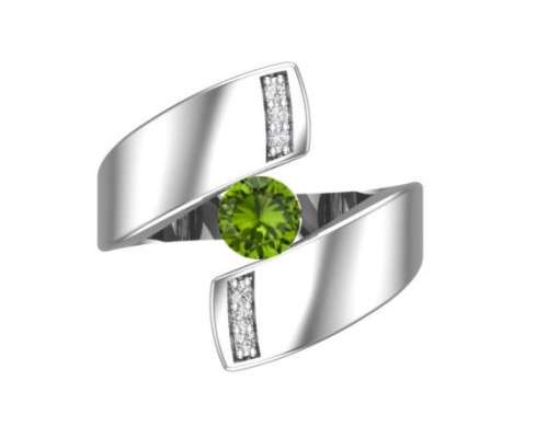 *CD DESIGNER JEWELRY* 1.57ctw Green and Clear CZ Wrap Ring in Silver- Size 9
