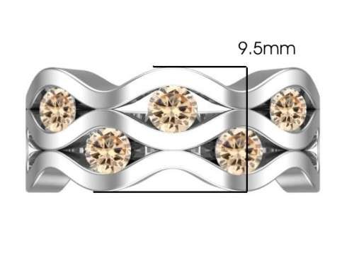 *CD DESIGNER JEWELRY* 2.15ctw Champagne CZ Ring in Silver- Size 8.25