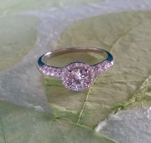 0.63ct(CENT) Clear CZ Engagement Ring in 925 Sterling Silver- Size 9