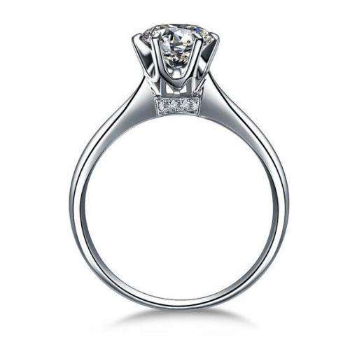 1ct CZ Brigde Accent Ring in Silver- Size 6.5