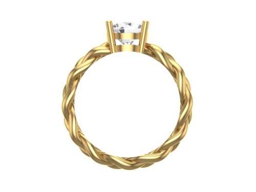 *CD DESIGNER JEWELRY* 1.535 ct Moissanite, Woven Style Ring in 9K Yellow Gold