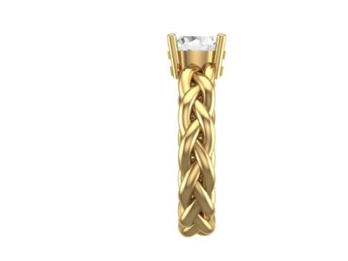 *CD DESIGNER JEWELRY* 1.535 ct Moissanite, Woven Style Ring in 9K Yellow Gold