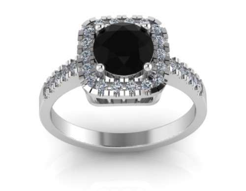 *CD DESIGNER JEWELRY* 1.8ct Black Moissanite and Natural Diamond Ring