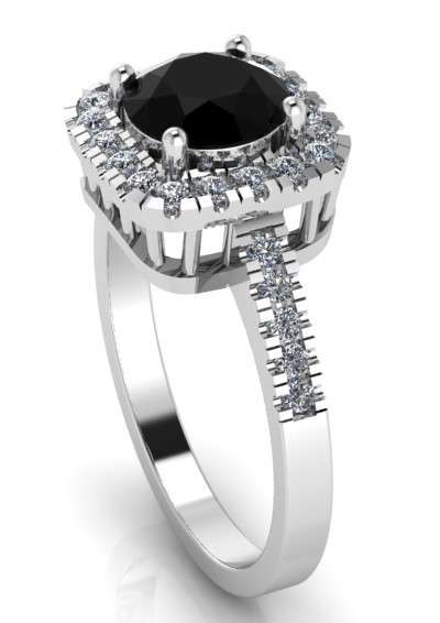 *CD DESIGNER JEWELRY* 1.8ct Black Moissanite and Natural Diamond Ring