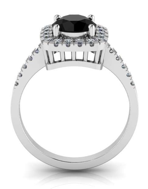 *CD DESIGNER JEWELRY* 1.8ct Black Moissanite and Natural Diamond Ring