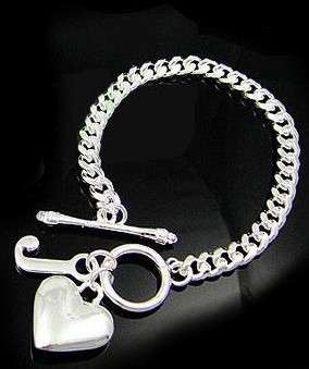 Silver Costume Bracelet **With Heart Charm***