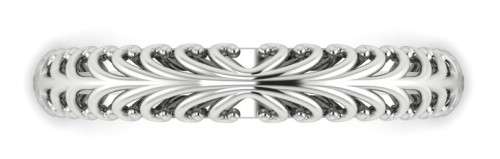CD DESIGNER JEWELRY*18ct White Gold Victorian Style Wedding Band with Millgrain Detail- Size 6