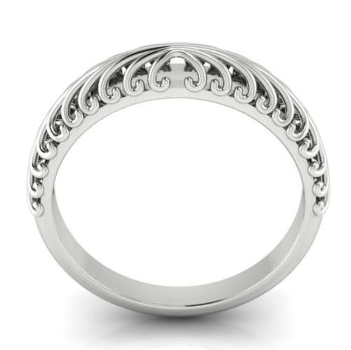 CD DESIGNER JEWELRY*18ct White Gold Victorian Style Wedding Band with Millgrain Detail- Size 6