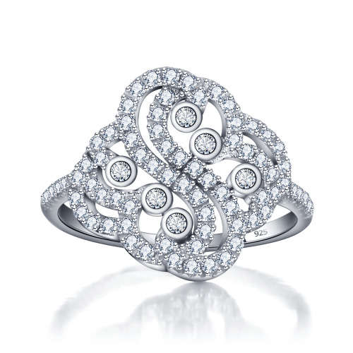 925 Sterling Silver Vintage CZ Ring-  Size 7