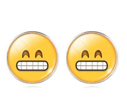 EMOJI Grimacing with Eyes Closed Face Emoji Stud Earrings