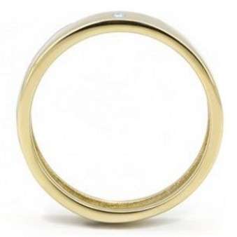 Two Tone Ion Plated Blue Crystal Stainless Steel Band- Size 10-12