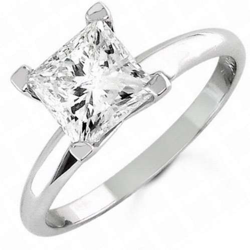2ct Simulated Diamond Ring in 14ct White Gold - Size 8