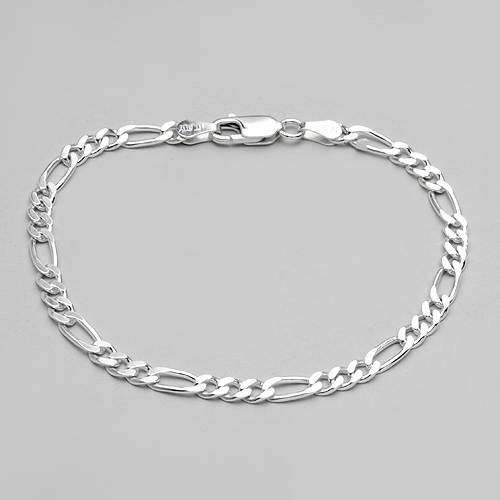 925 Sterling Silver Figaro 18.5cm Bracelet