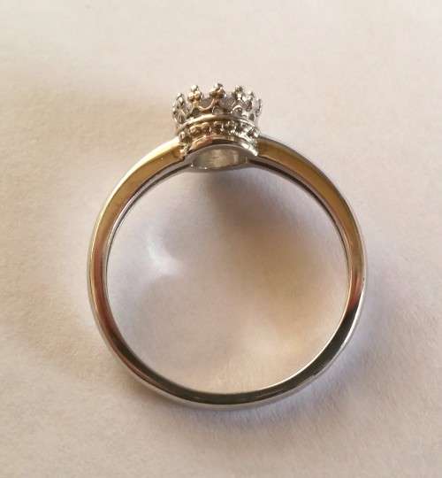 0.75ct CZ Solitaire Crown Set Ring in Silver- Size P