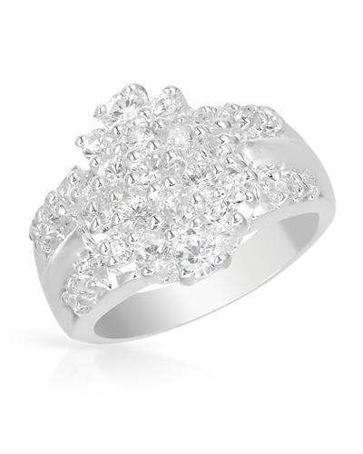 Cluster CZ Ring in Silver- Size 6.5