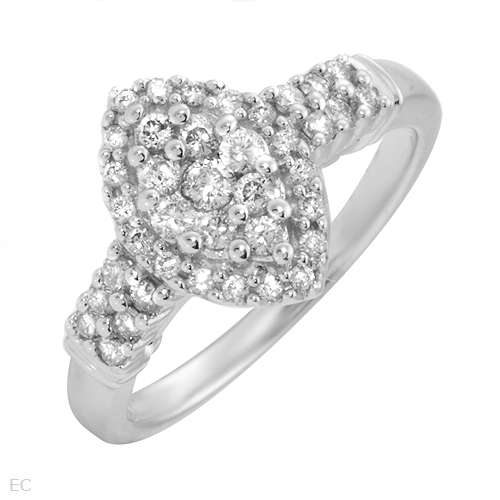 0.38ctw Diamond Cluster Ring in 14k White Gold