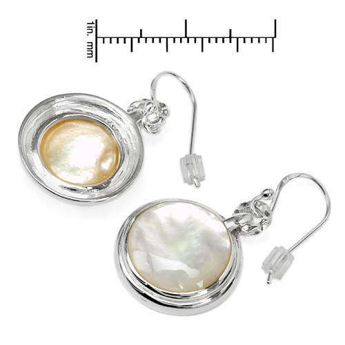 Mother of Pearl Drop Earrings in 925 Sterling Silver