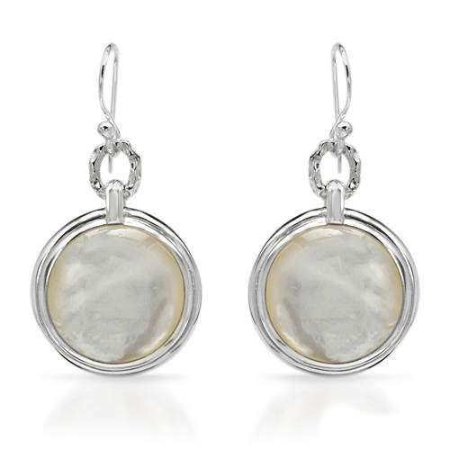 Mother of Pearl Drop Earrings in 925 Sterling Silver