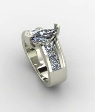 *CD DESIGNER JEWELRY* 3.20ctw Marquise Ring in 925 Sterling Silver- Size 8.5