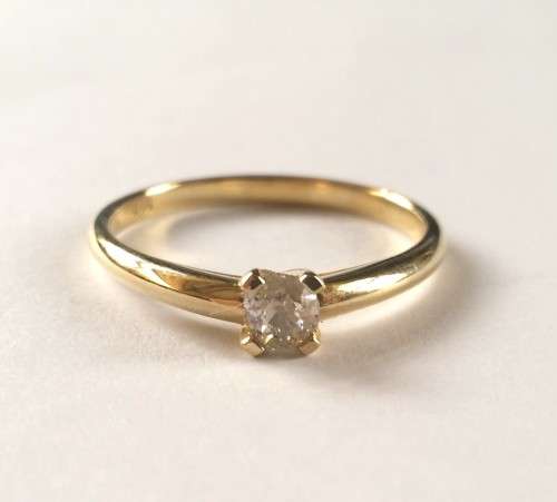 0.24ct Natural Diamond Solitaire Ring in 9K Yellow Gold
