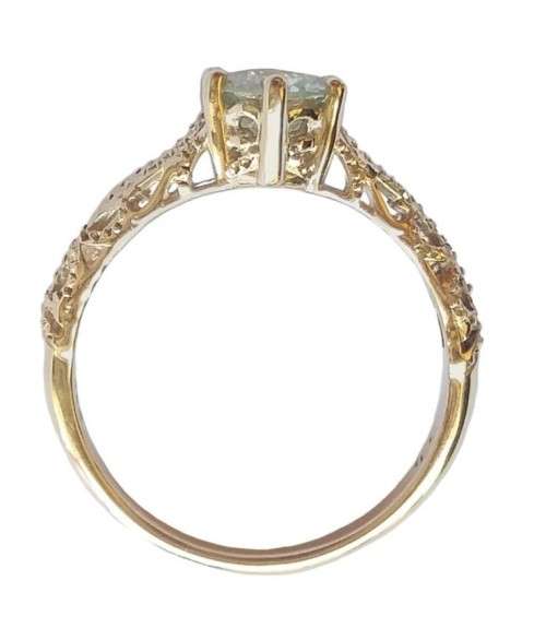 CD DESIGNER JEWELRY* 0.844ct Moissanite Victorian Style Ring in 9K Yellow Gold