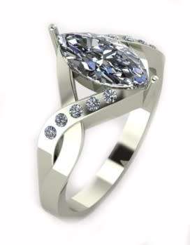 *CD DESIGNER JEWELRY* 2.08ct Cubic Zirconia Ring in Silver-Size Q