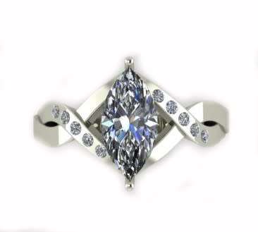 *CD DESIGNER JEWELRY* 2.08ct Cubic Zirconia Ring in Silver-Size Q